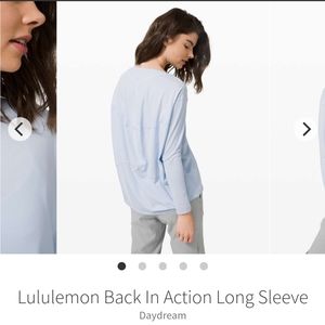 Lululemon Back in Action Long Sleeve - Daydream